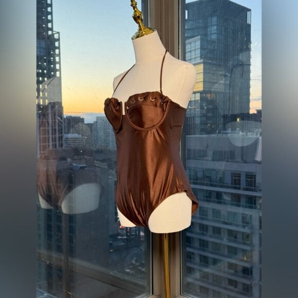 🆕 ZIMMERMANN 🧿 NWOT Devi Balconette Eyelet 1PC Bathing Suit, Sz 3AB US 8 - 10 - Picture 9 of 16